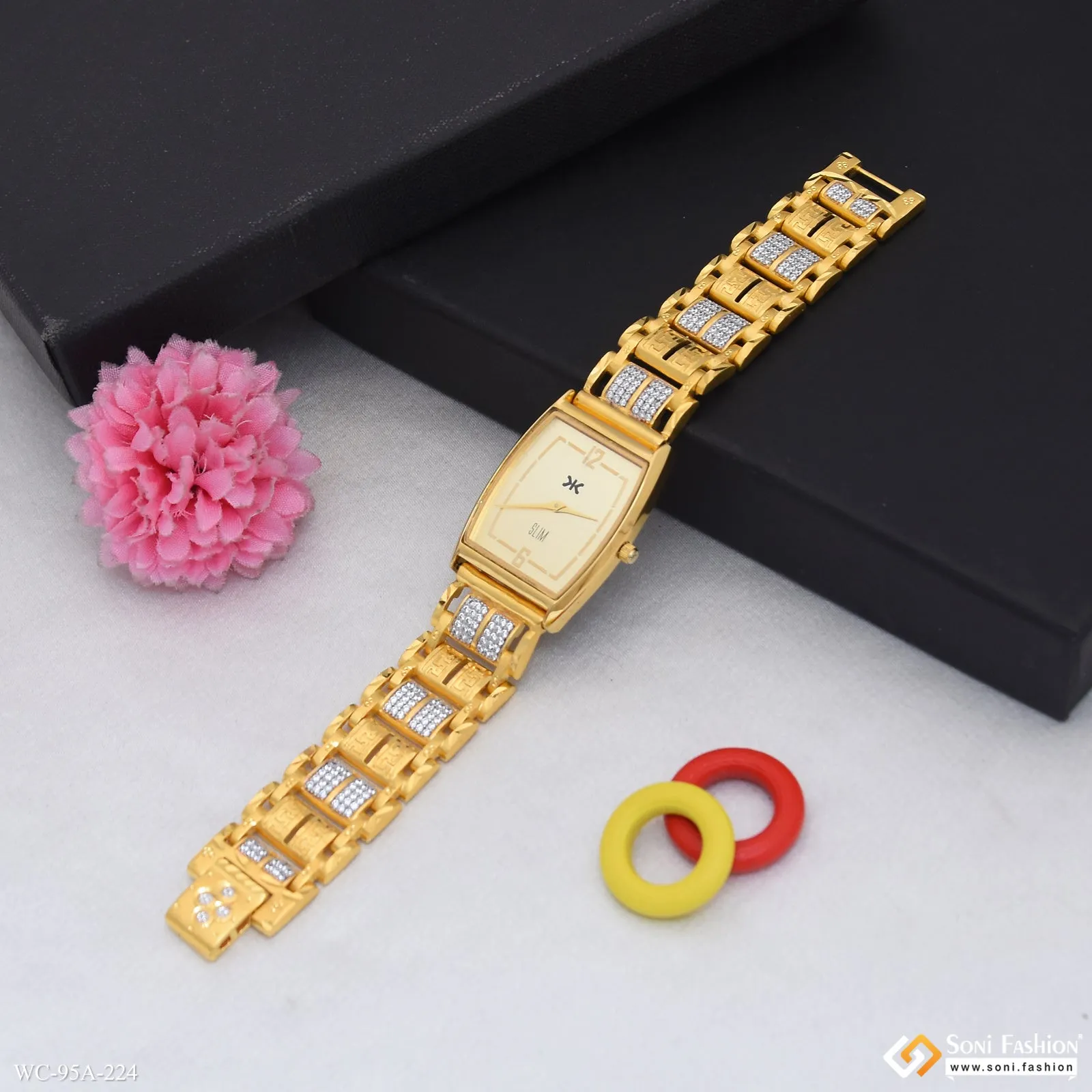 1 Gram Gold Plated Artisanal Design Watch for Men - Style A224