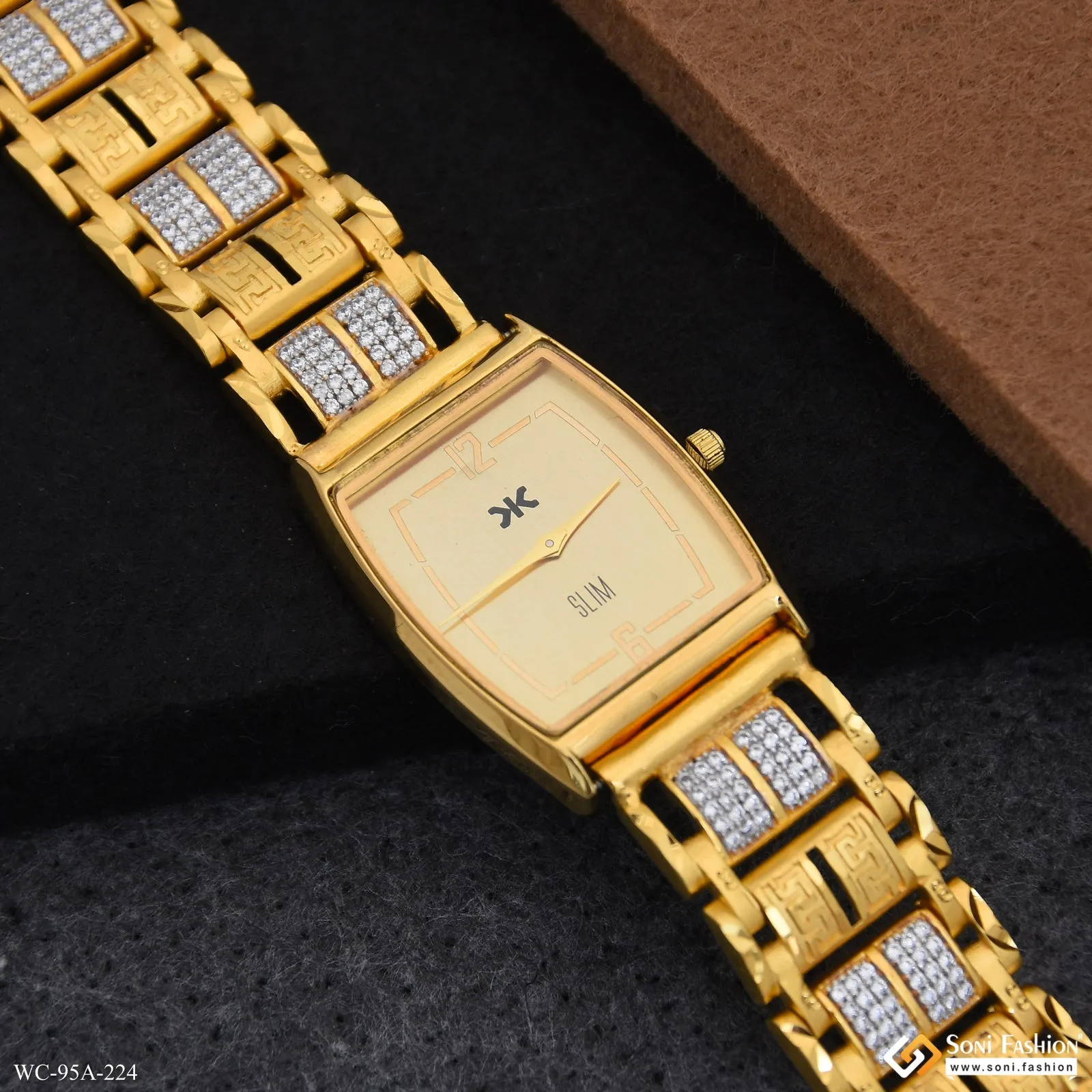 1 Gram Gold Plated Artisanal Design Watch for Men - Style A224