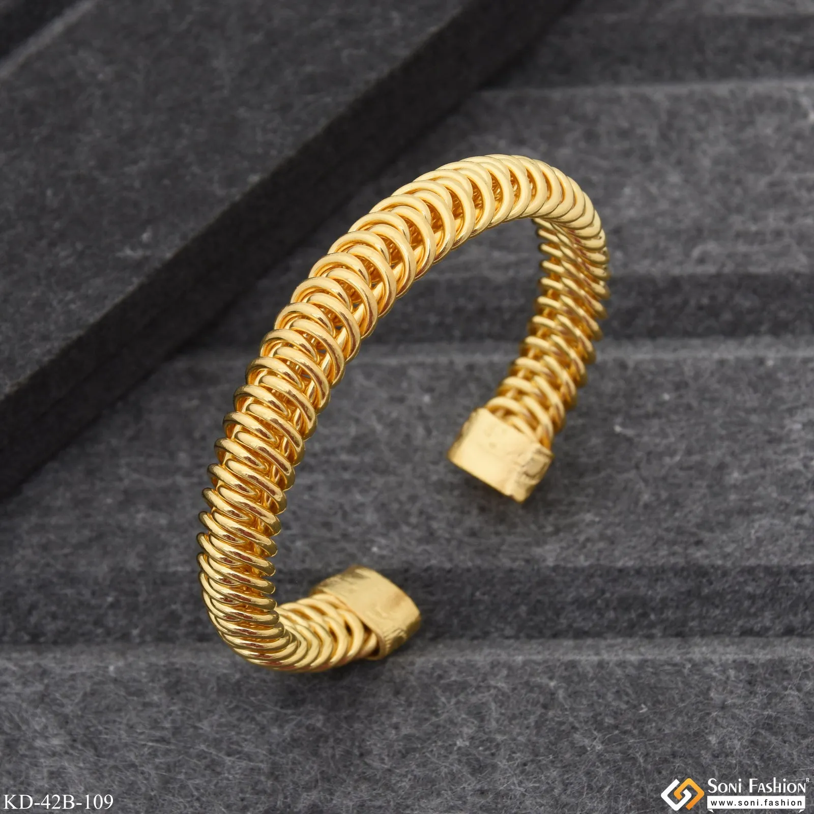 1 Gram Gold Plated Awesome Design Bracelet Kada for Men - Style B109