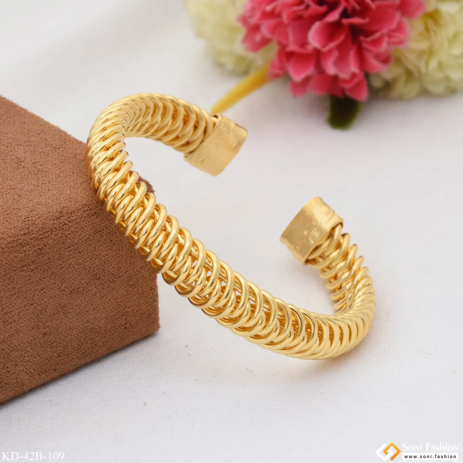 1 Gram Gold Plated Awesome Design Bracelet Kada for Men - Style B109