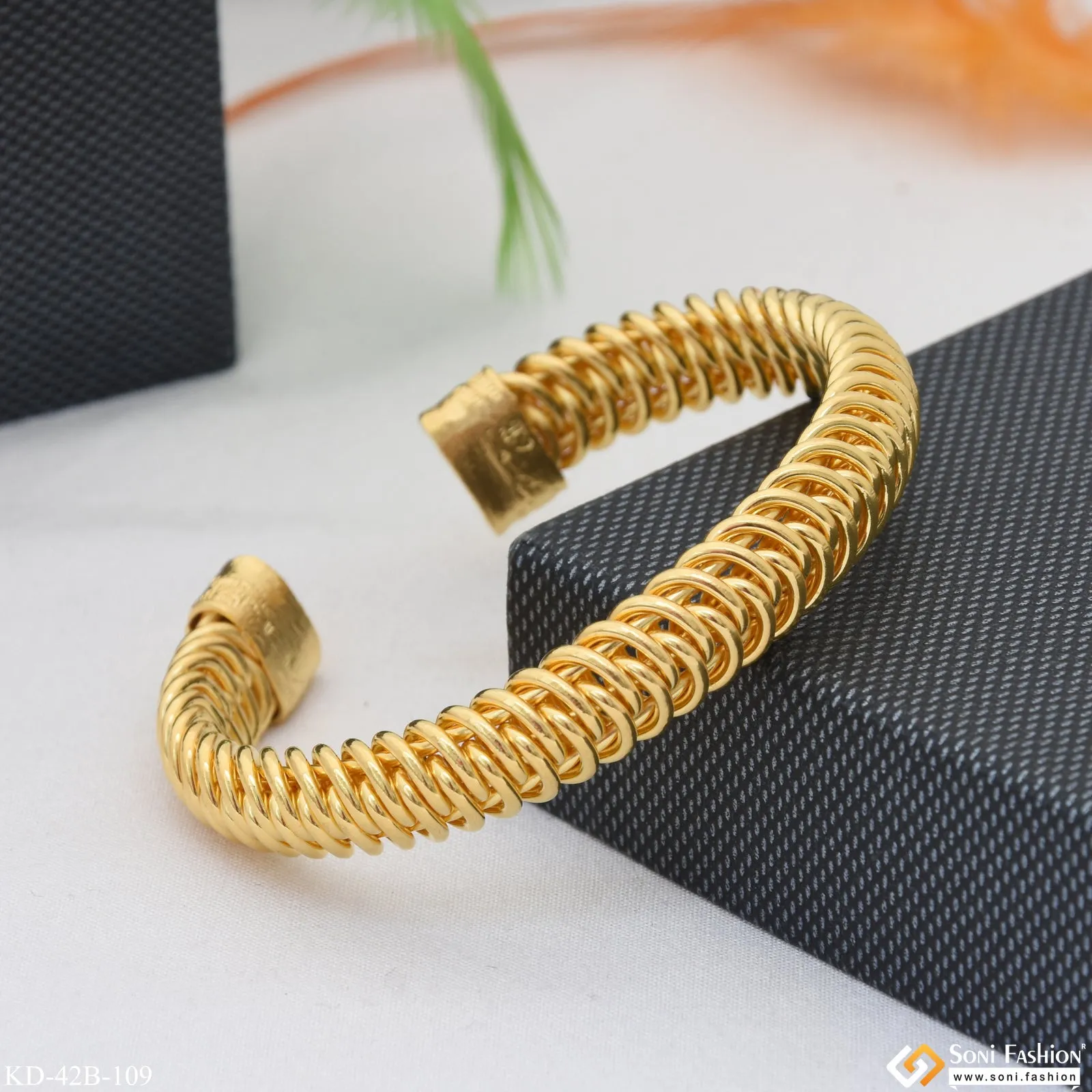1 Gram Gold Plated Awesome Design Bracelet Kada for Men - Style B109