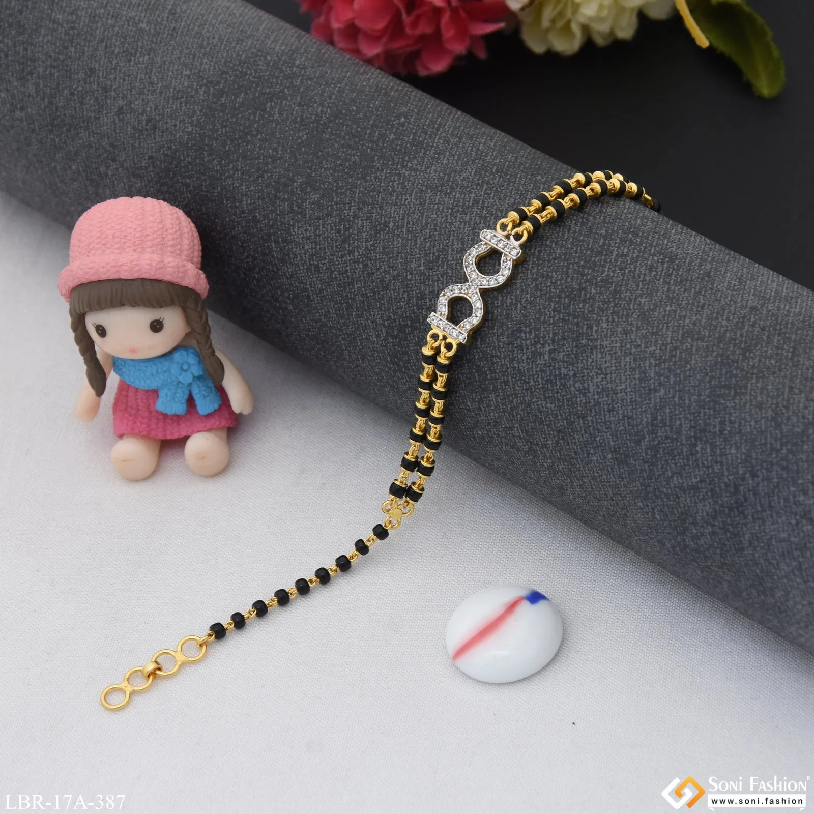 1 Gram Gold Plated New Style Mangalsutra Bracelet for Women - Style A387