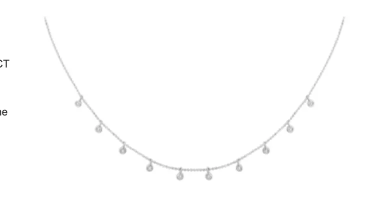 14k Bezel Drop Diamond Necklace