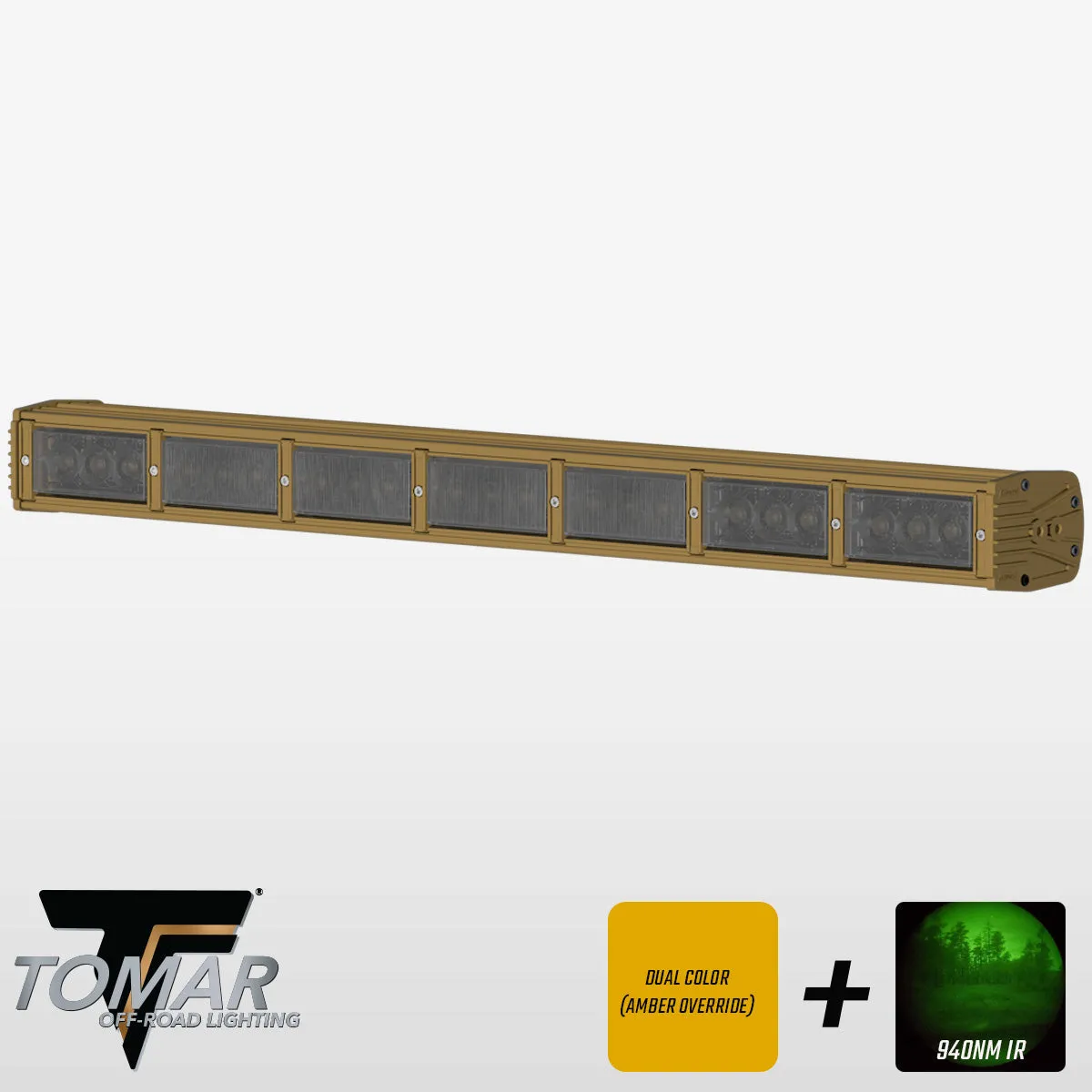 35" TRX Series Dual-Color Infrared LED Light Bar (White, IR, & Amber)