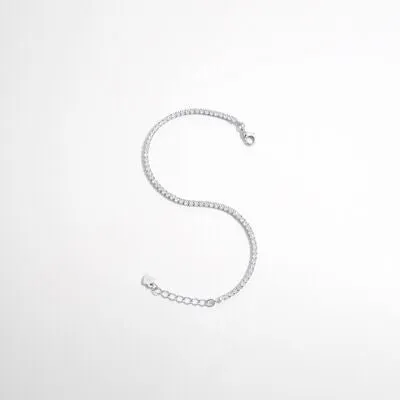 925 Sterling Silver Inlaid Zircon Bracelet
