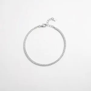 925 Sterling Silver Inlaid Zircon Bracelet