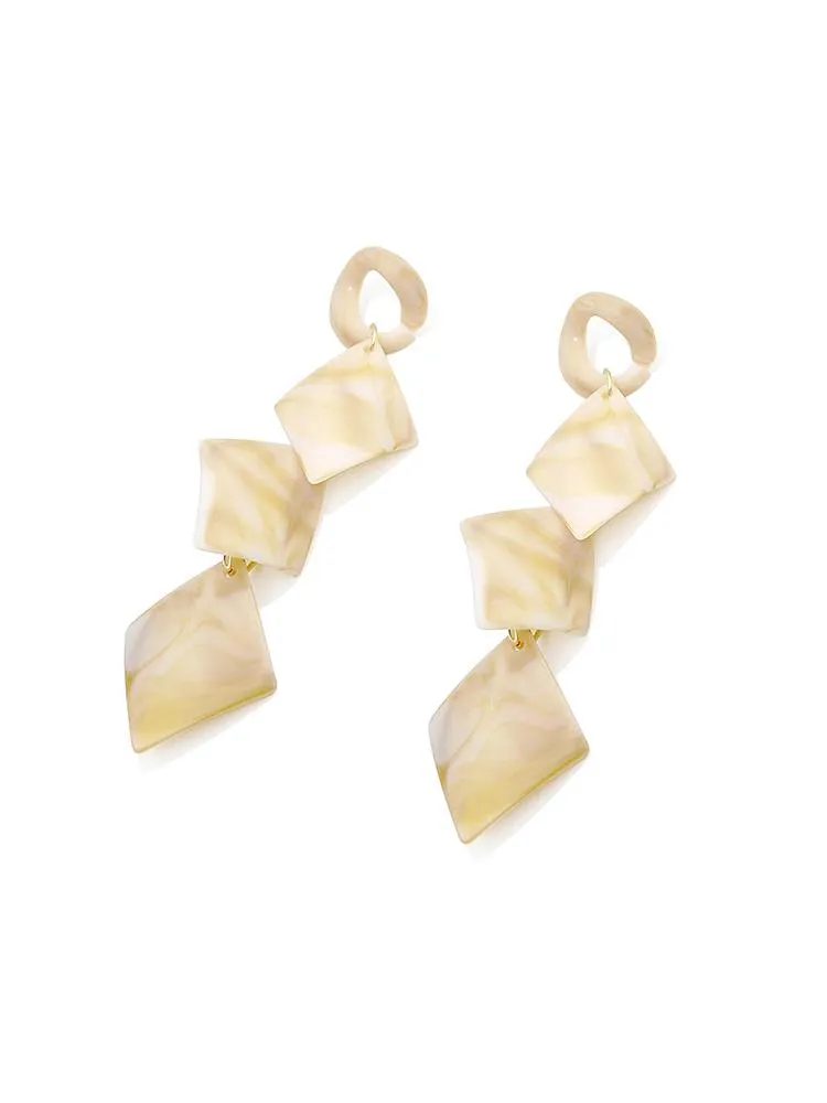Acrylic Drop Hoop Earrings