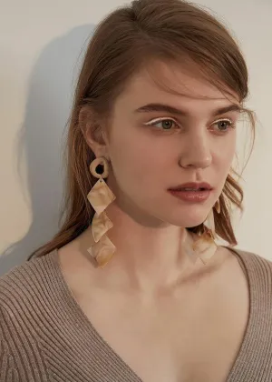 Acrylic Drop Hoop Earrings