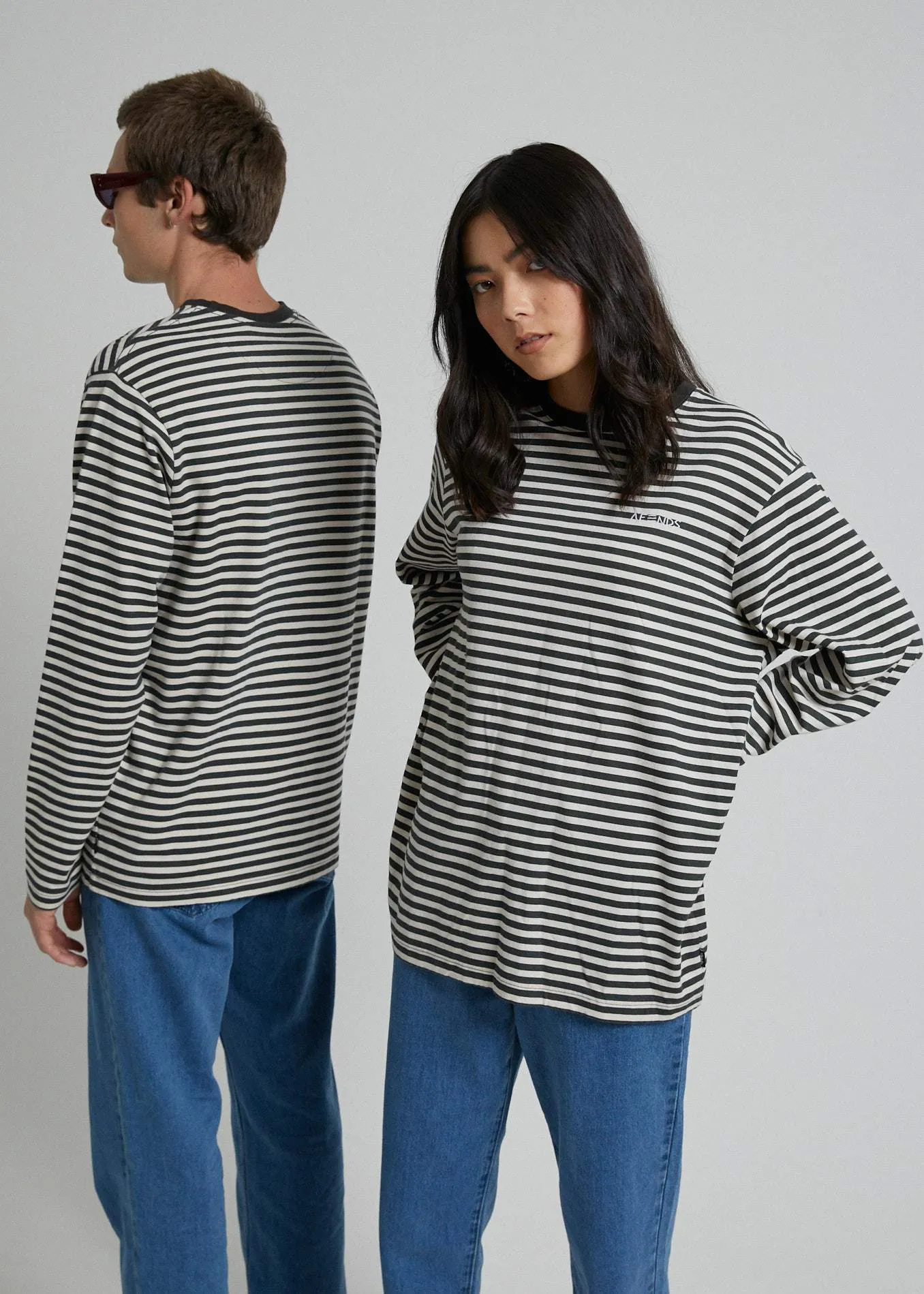 Afends Mens Bleach - Retro Fit Long Sleeve Tee - Moonbeam