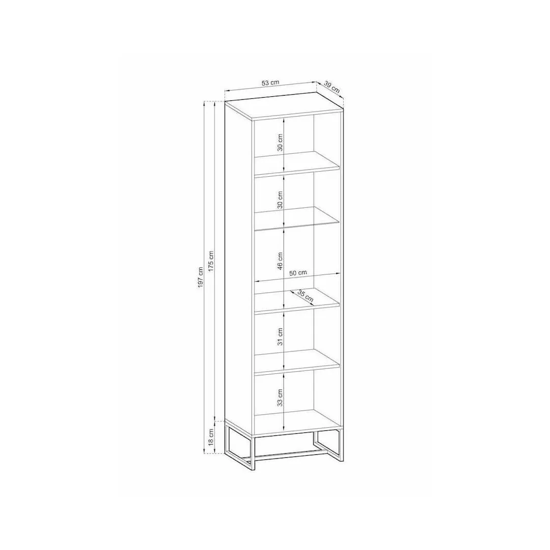 Amber Tall Display Cabinet 53cm