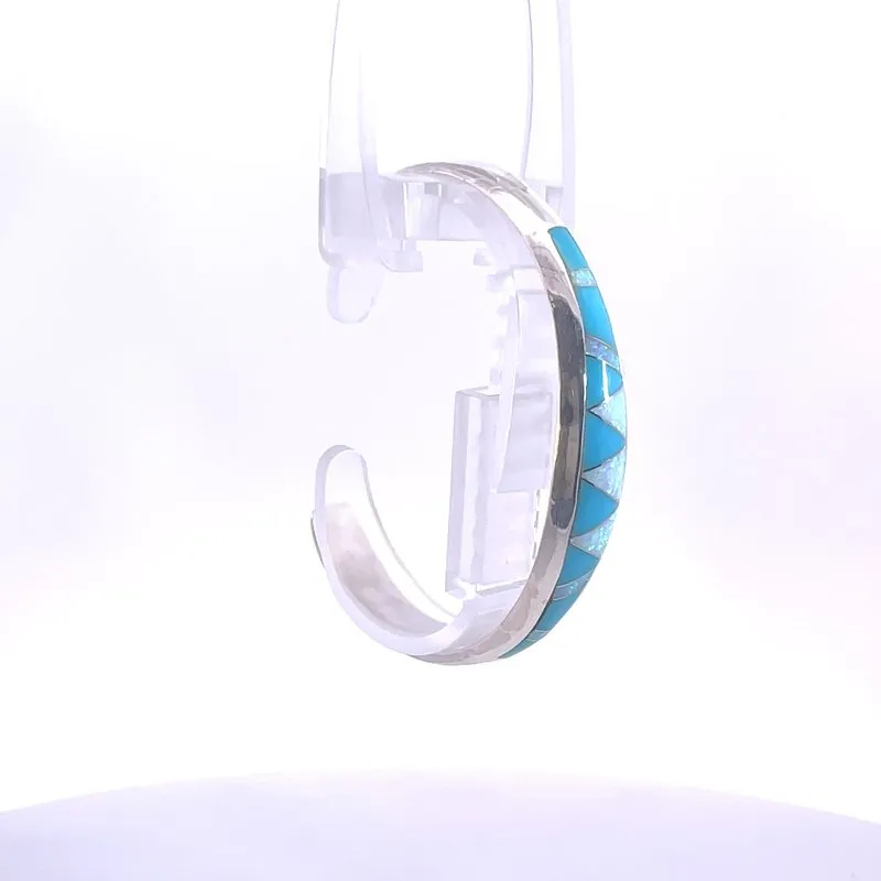 Arizona Turquoise and Inlaid Jewelry Tapered Turquoise Cuff