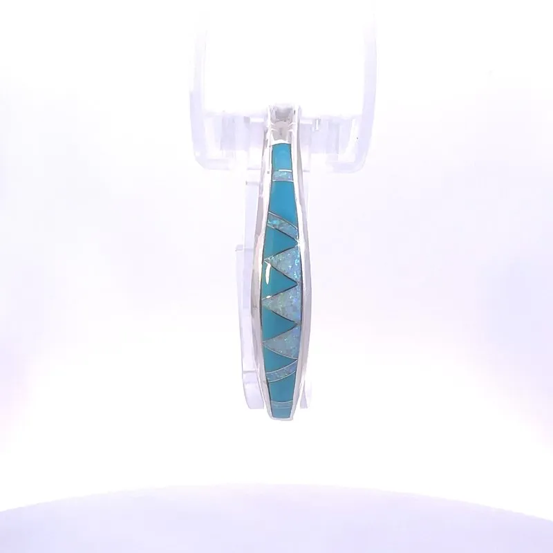 Arizona Turquoise and Inlaid Jewelry Tapered Turquoise Cuff