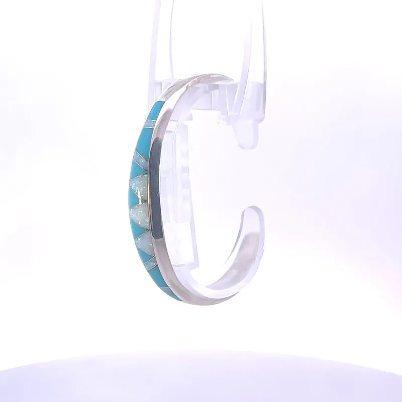 Arizona Turquoise and Inlaid Jewelry Tapered Turquoise Cuff