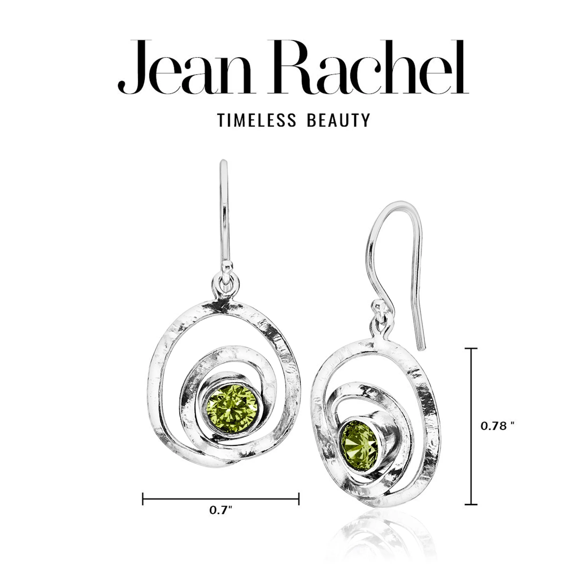 Artistic Sterling Silver Peridot CZ Earrings