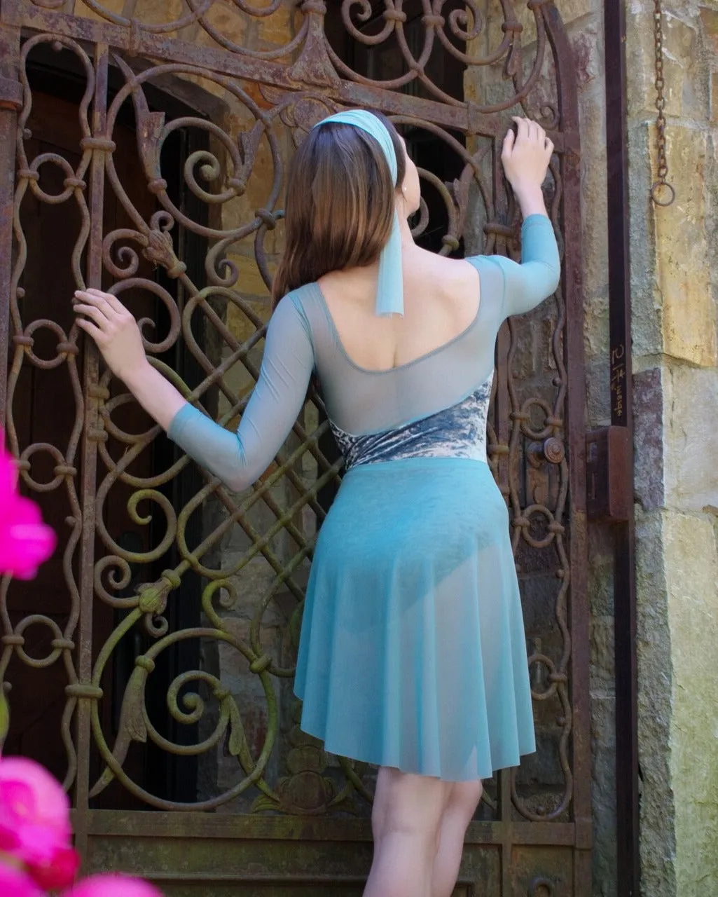 Asymmetrical Short Skirt Moonstone Mesh RTW