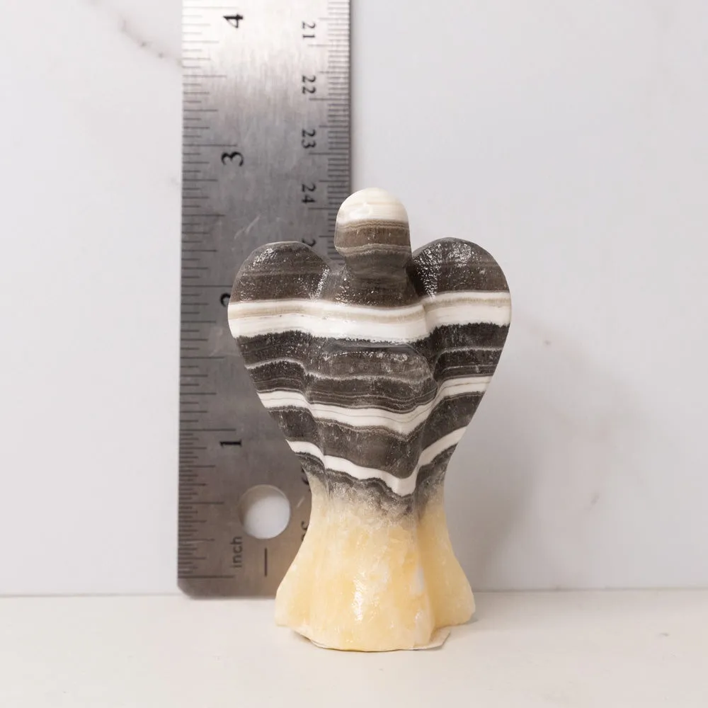 Banded Black & Cream Zebra Onyx Angel