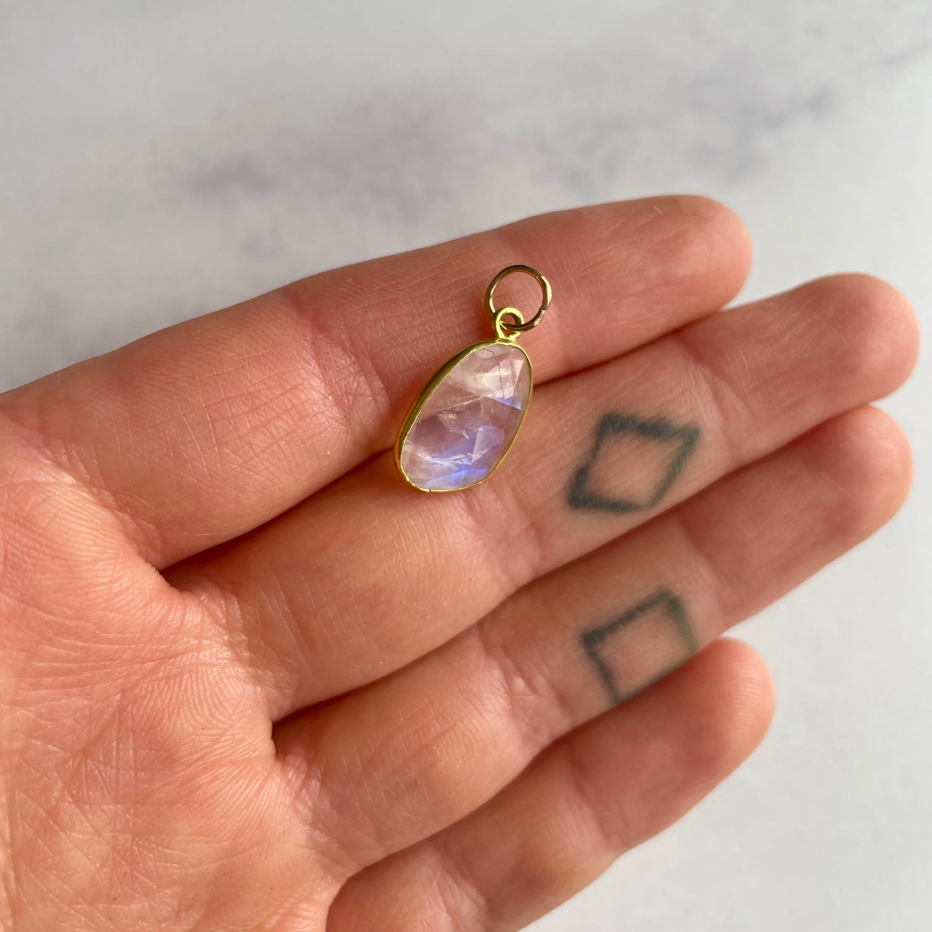 Channel Set Moonstone Pendant