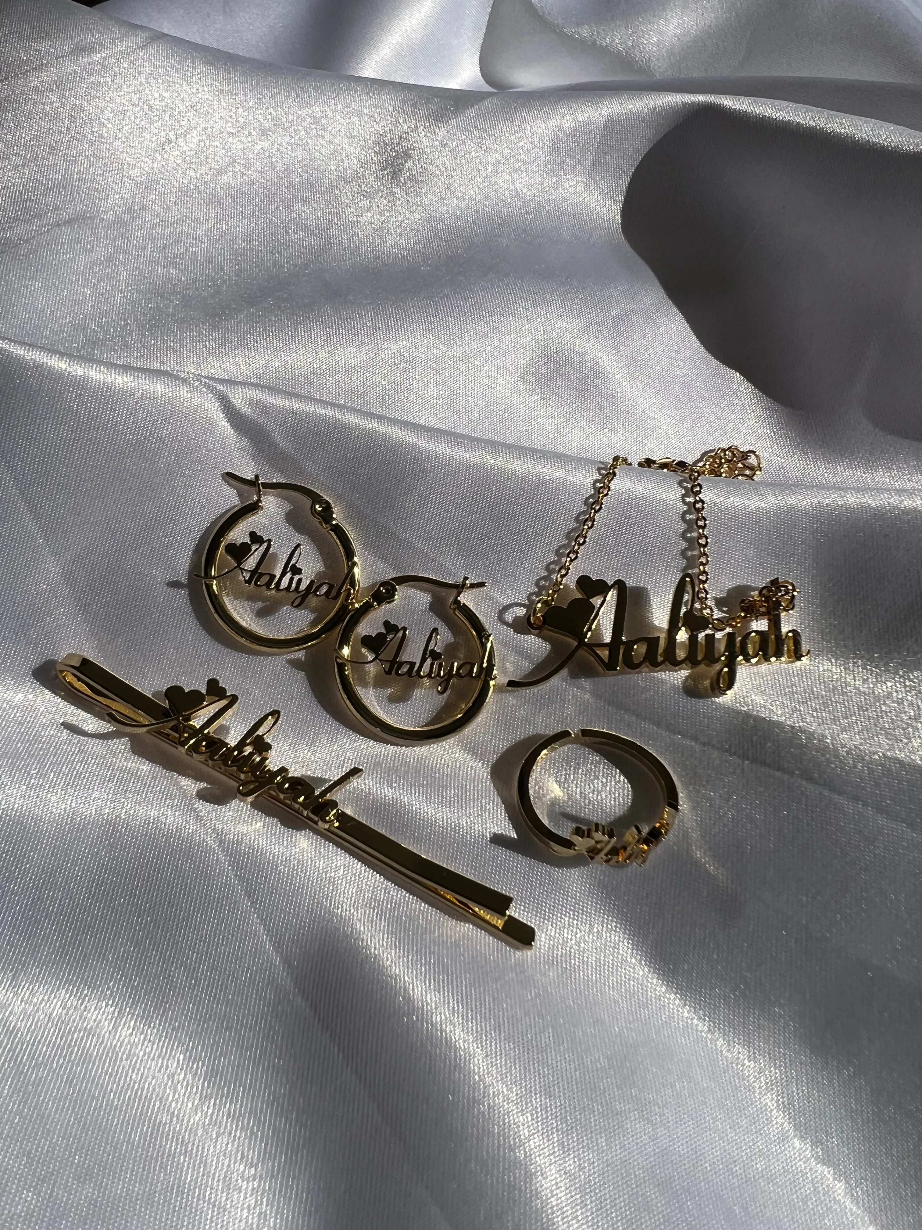 Custom 4Pc Personalized Name Jewelry Set