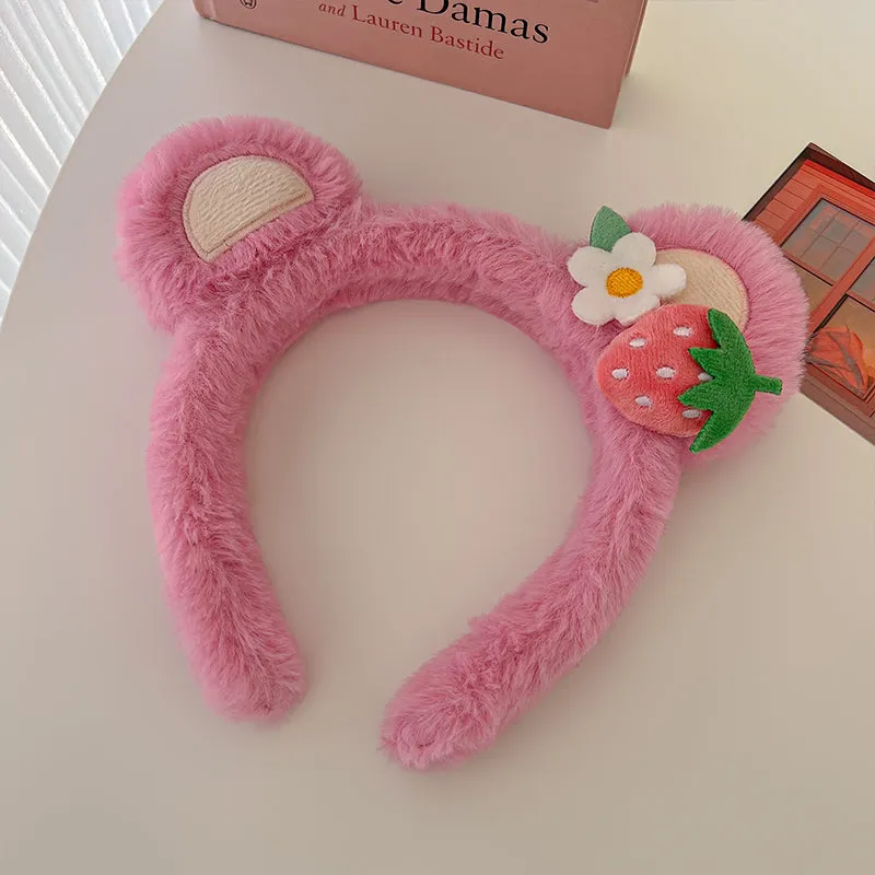 Cute Strawberry Bear Ear Headband