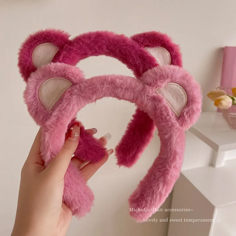 Cute Strawberry Bear Ear Headband
