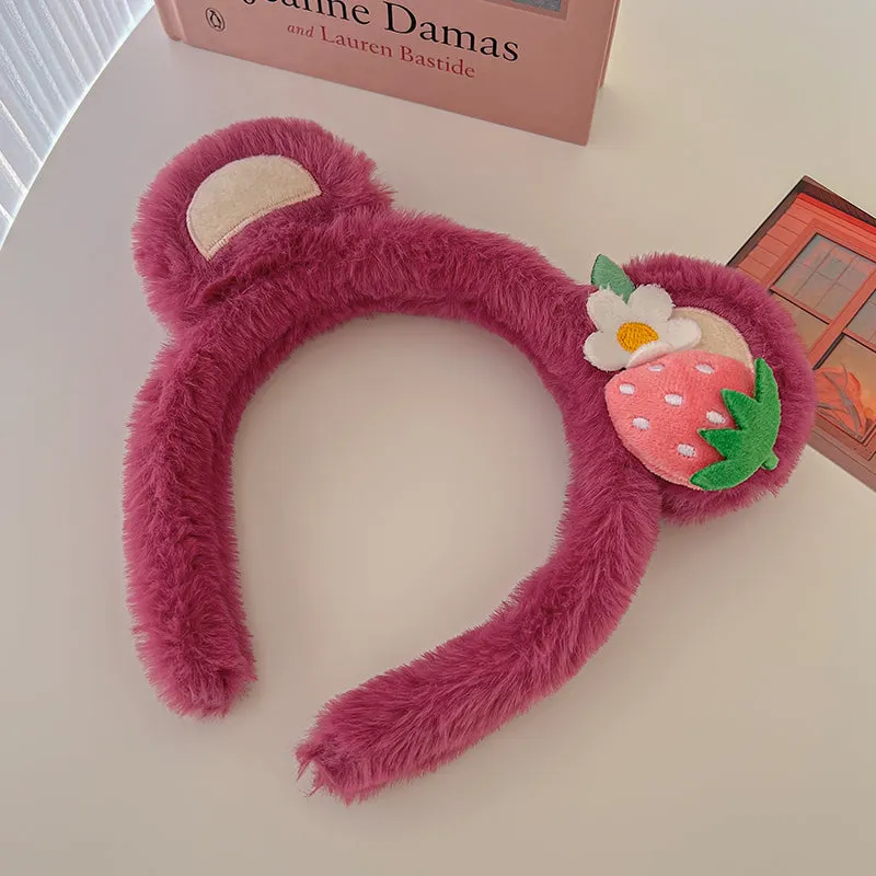 Cute Strawberry Bear Ear Headband