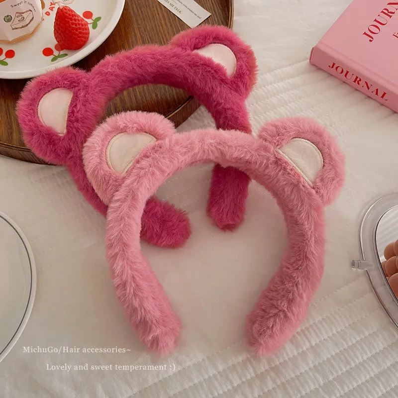 Cute Strawberry Bear Ear Headband