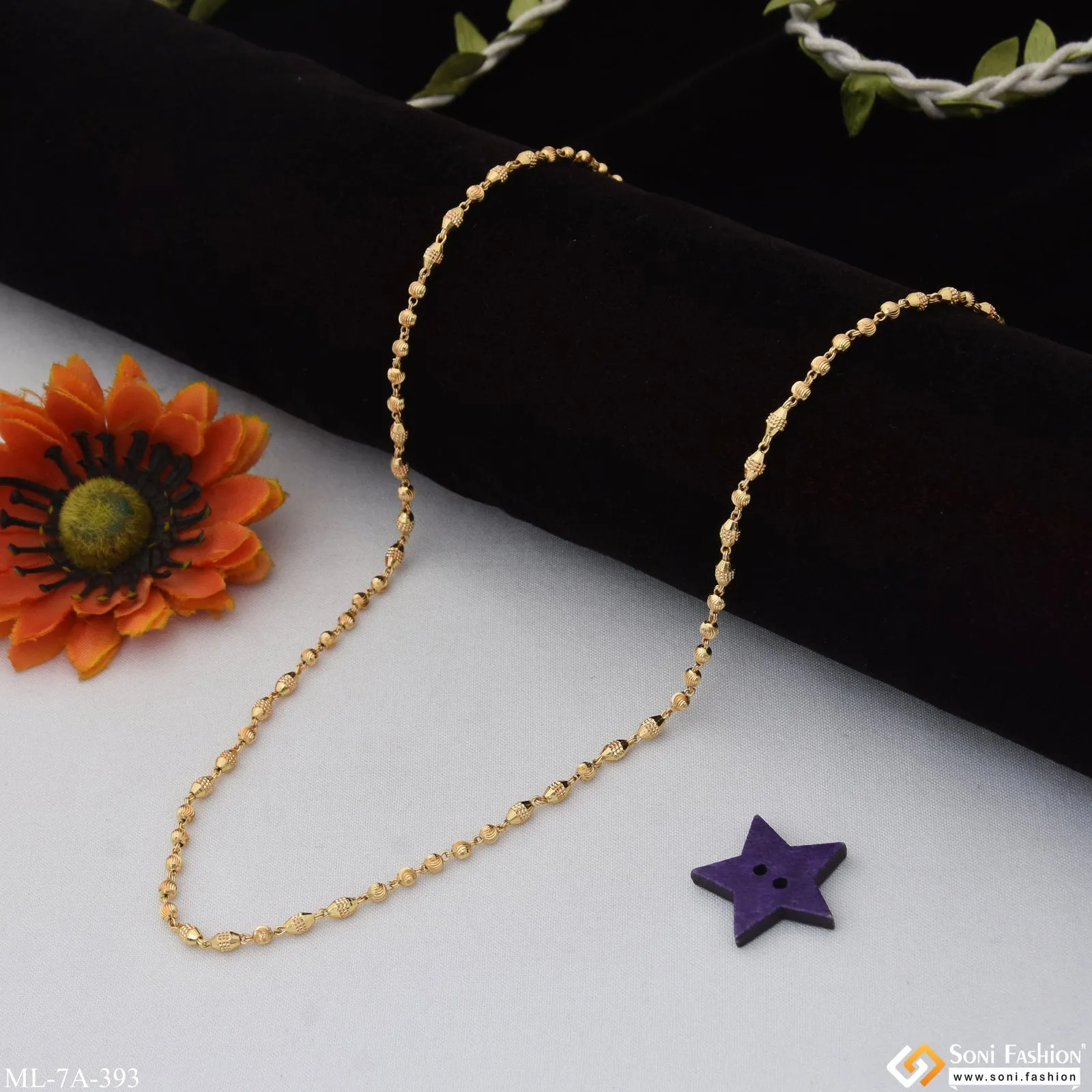 Decorative Design Best Quality Gold Plated Mala for Men - Style A393