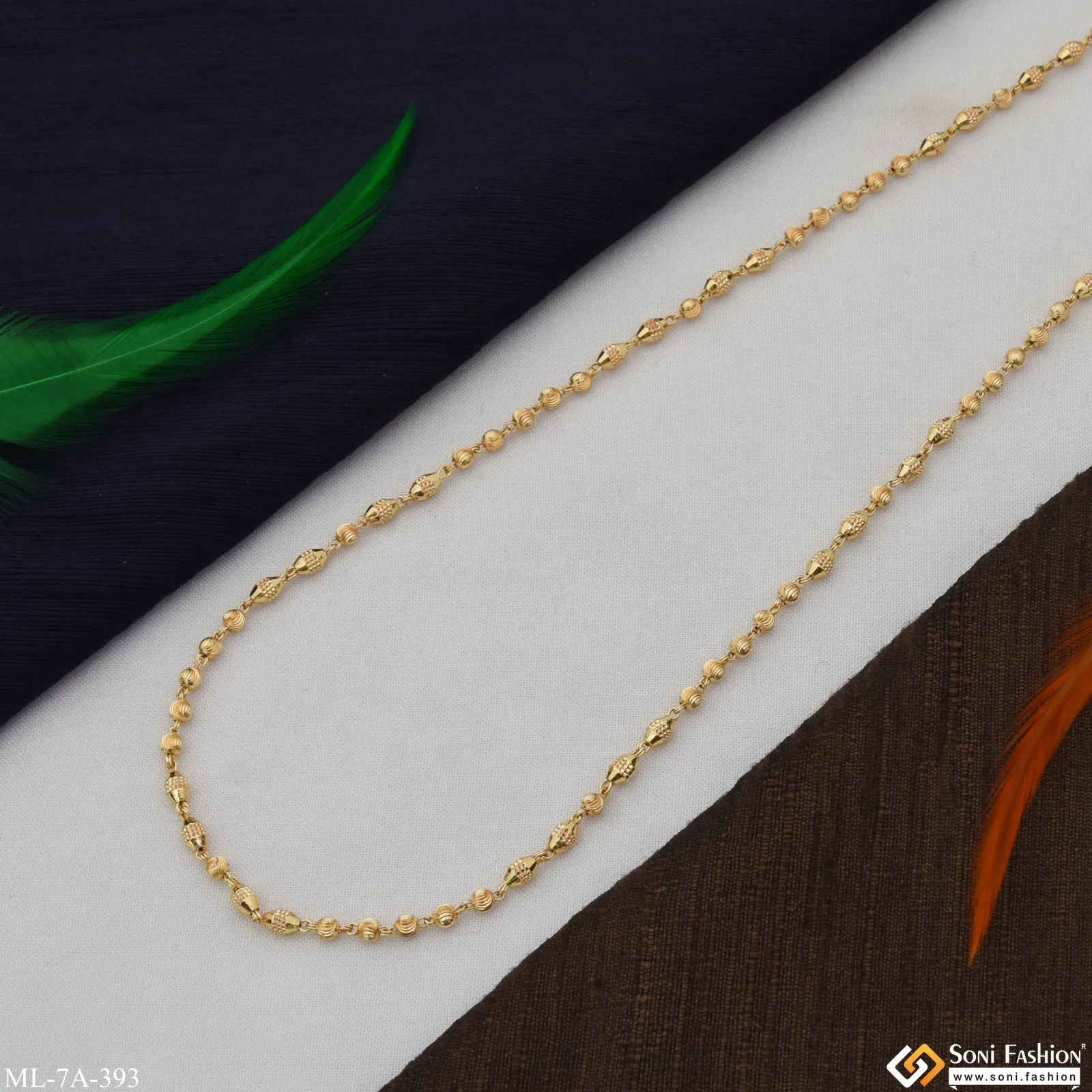 Decorative Design Best Quality Gold Plated Mala for Men - Style A393