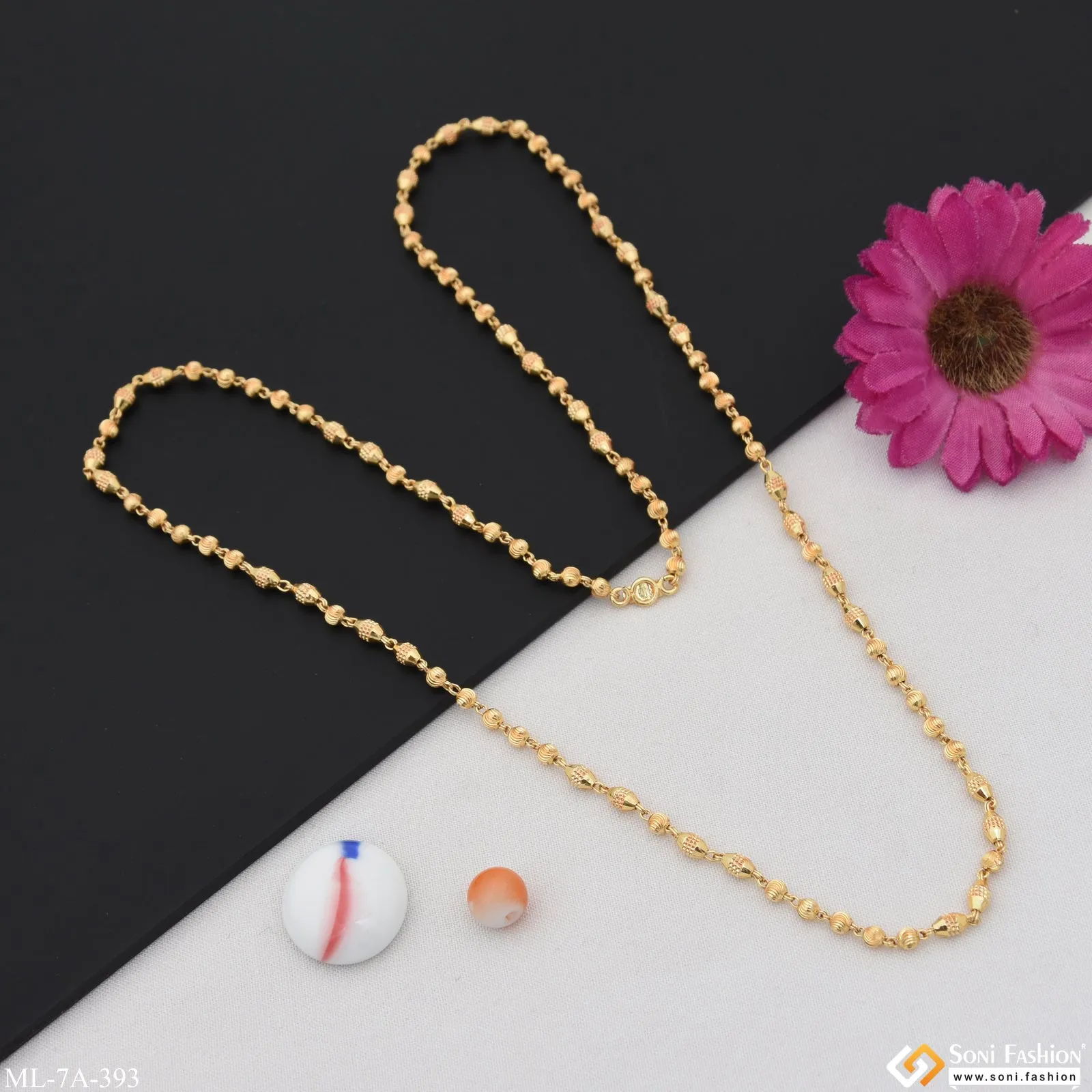 Decorative Design Best Quality Gold Plated Mala for Men - Style A393