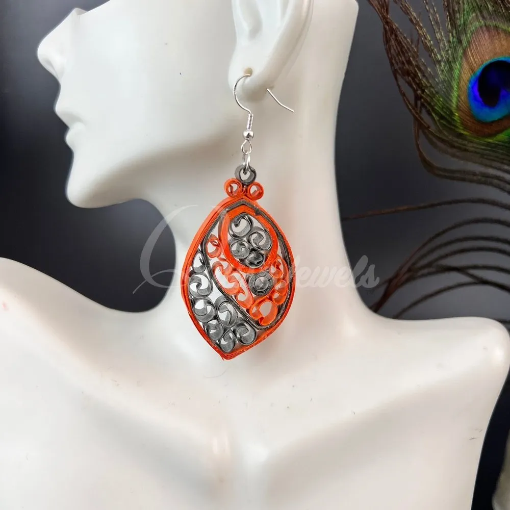 Designer Medium Marquee Quilling Earrings