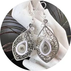 Designer Medium Marquee Quilling Earrings