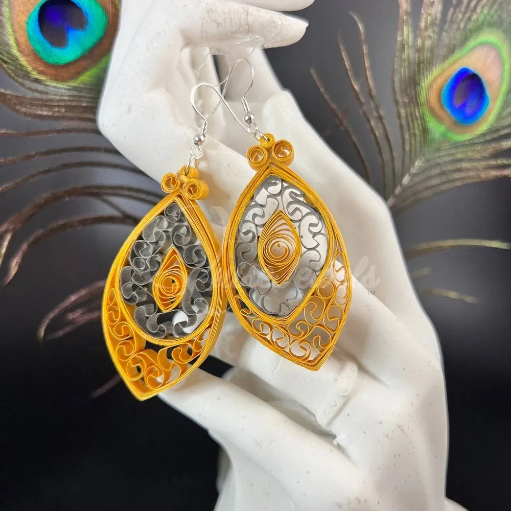 Designer Medium Marquee Quilling Earrings