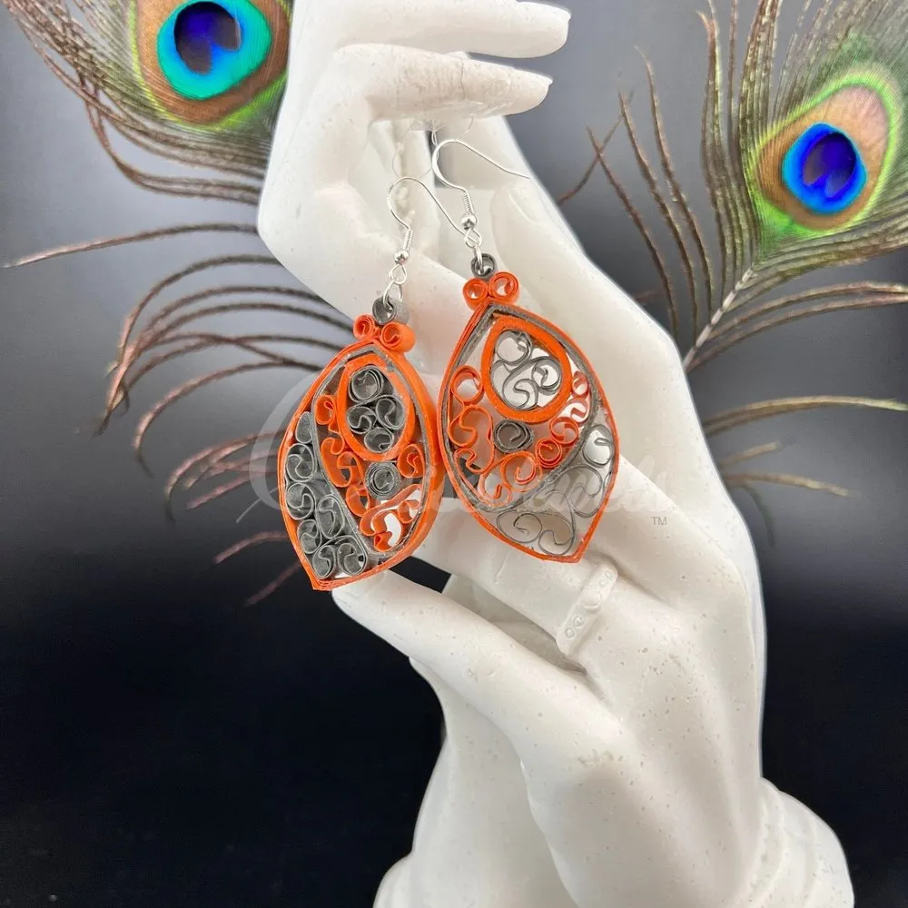 Designer Medium Marquee Quilling Earrings