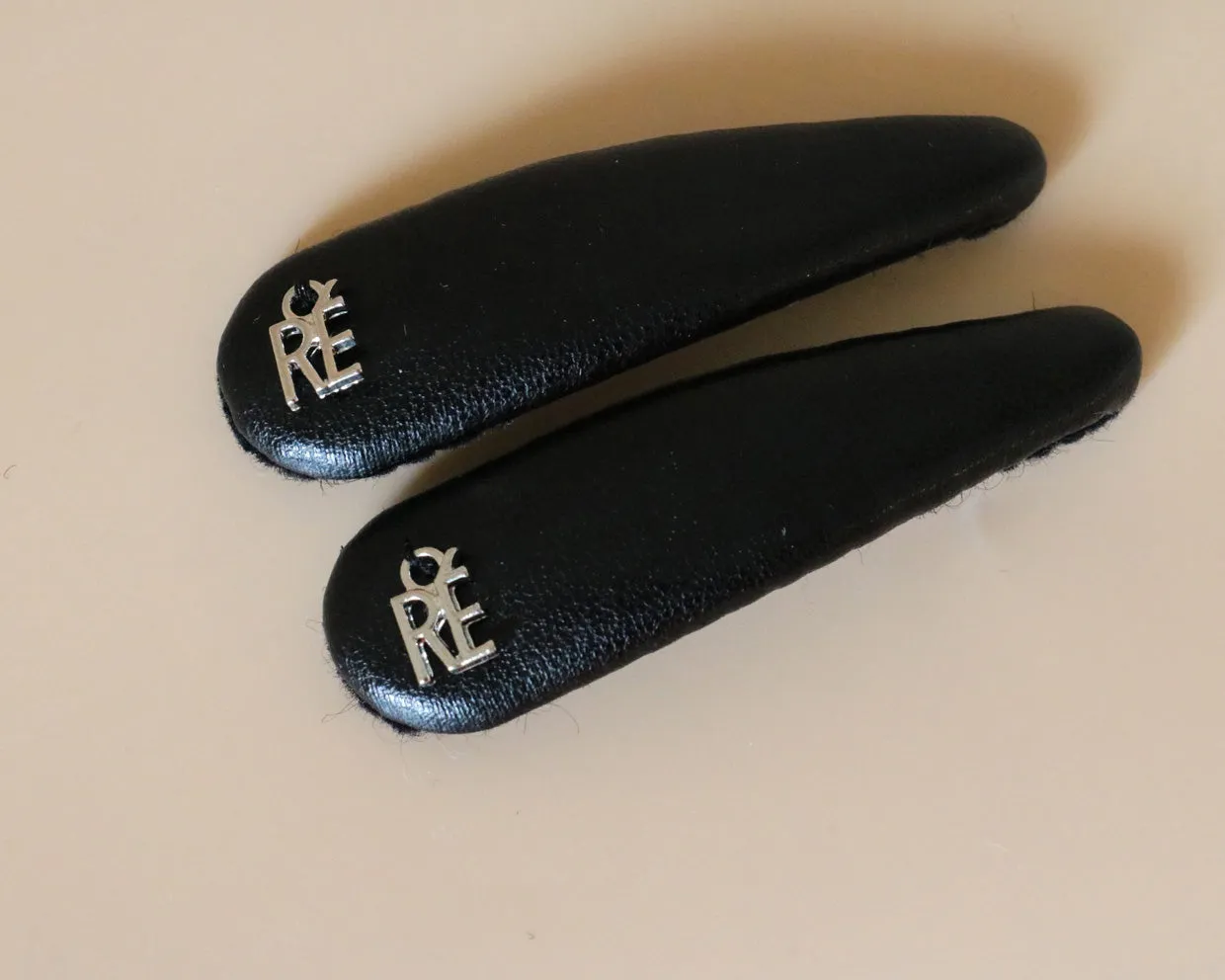 Eco Black Leather Hair Pin