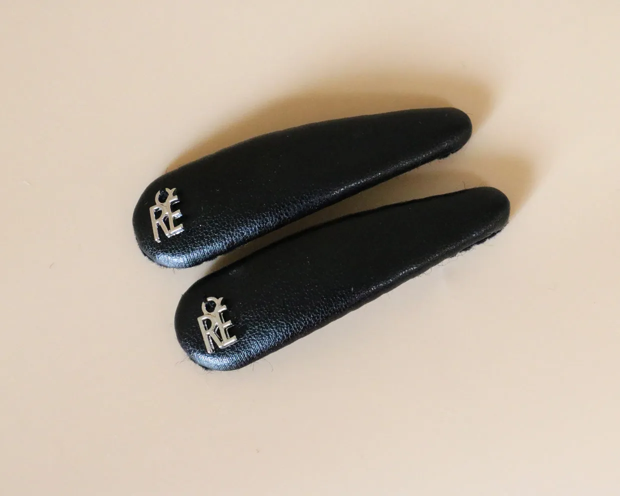 Eco Black Leather Hair Pin