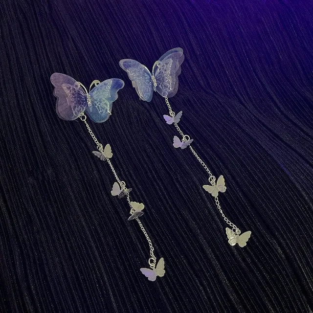 Elegant Fairy Butterfly Tassel Hair Clip