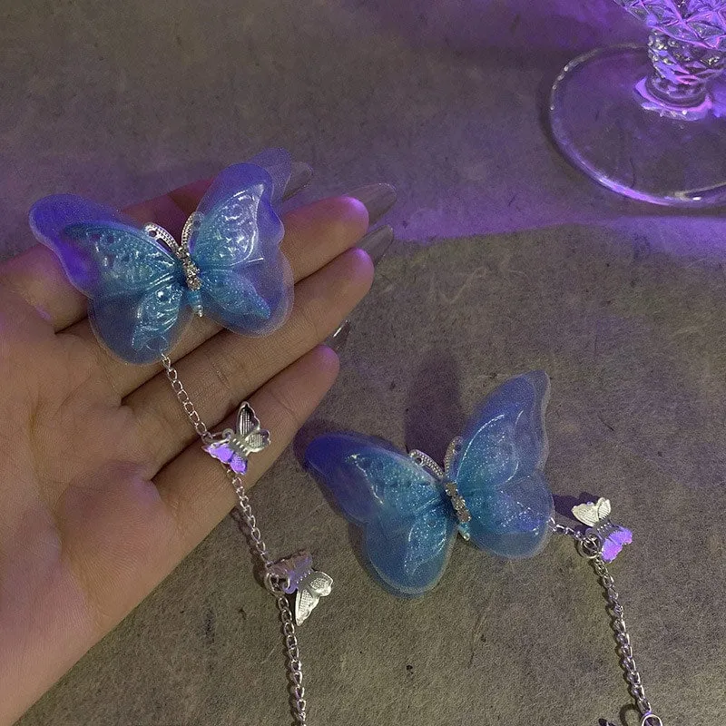 Elegant Fairy Butterfly Tassel Hair Clip
