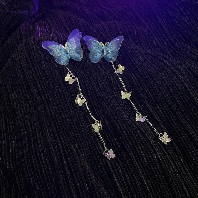 Elegant Fairy Butterfly Tassel Hair Clip