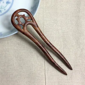 Elegant U-Shaped Sandalwood Hairpin with Tassel - Gift Box Included, Colors May Vary