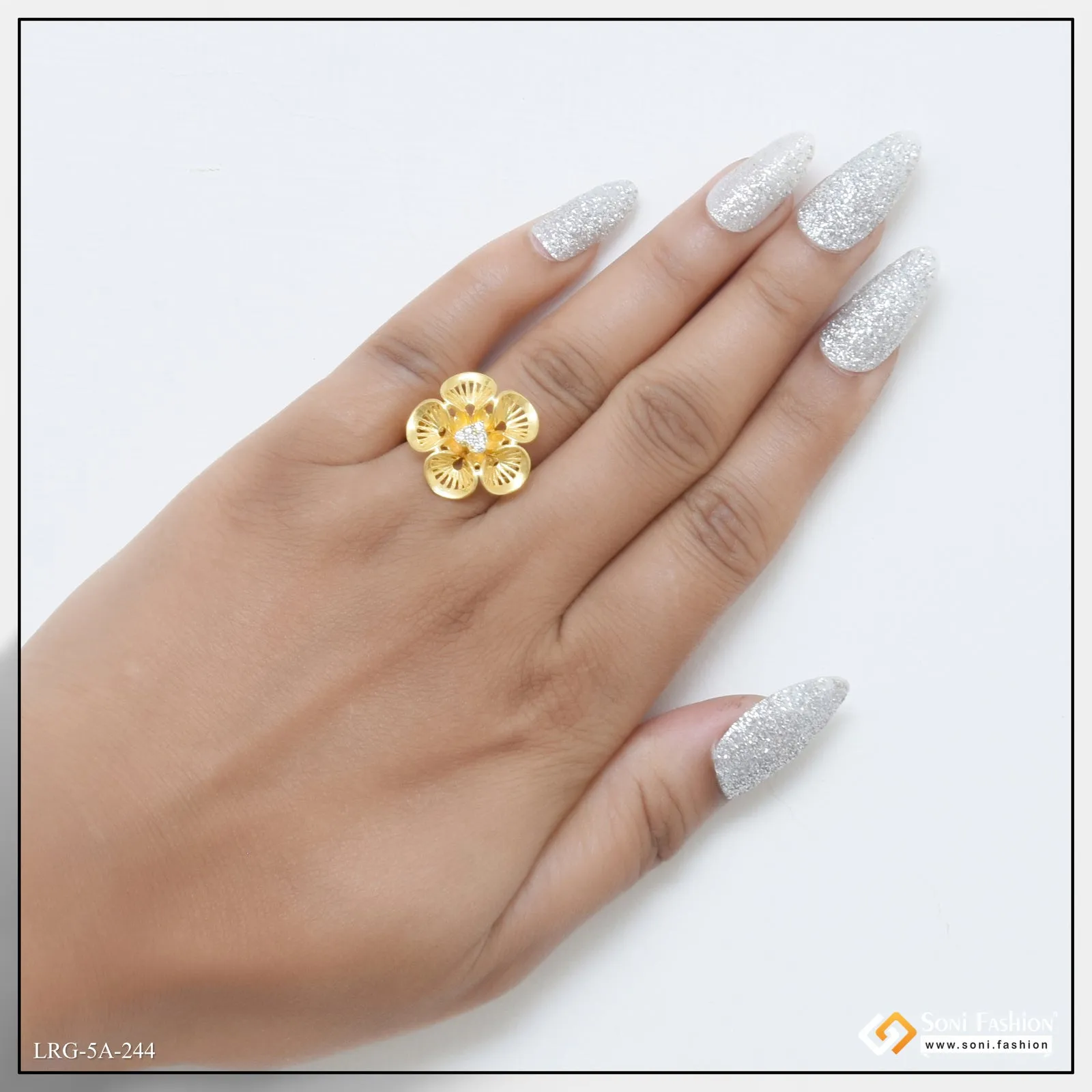 Eye-Catching Design Gold Plated Ring for Ladies - Style A244