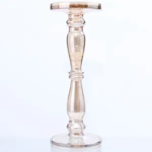 Gold Clear Candleholder H:14in D:5in