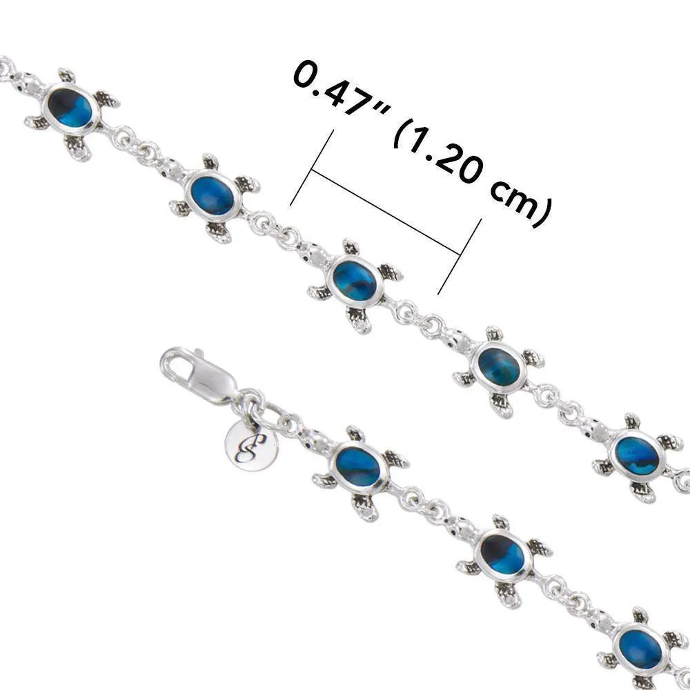 Inlaid Turtle Silver Bracelet TBG005