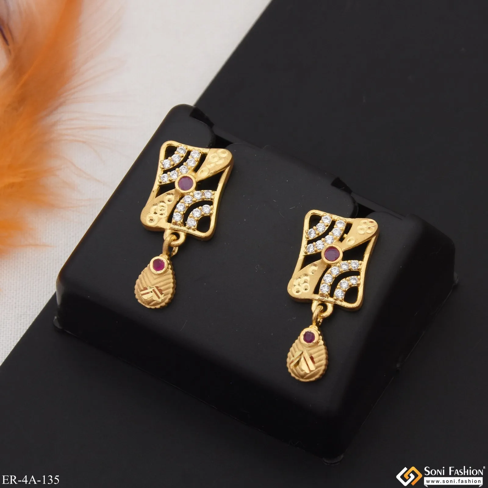 Latest Design Hand-Crafted Design Gold Plated Earrings for Ladies - Style A135