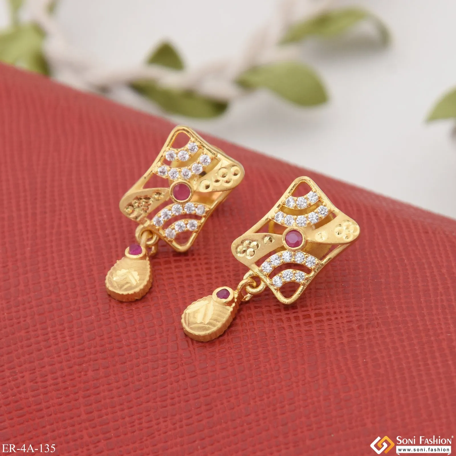 Latest Design Hand-Crafted Design Gold Plated Earrings for Ladies - Style A135
