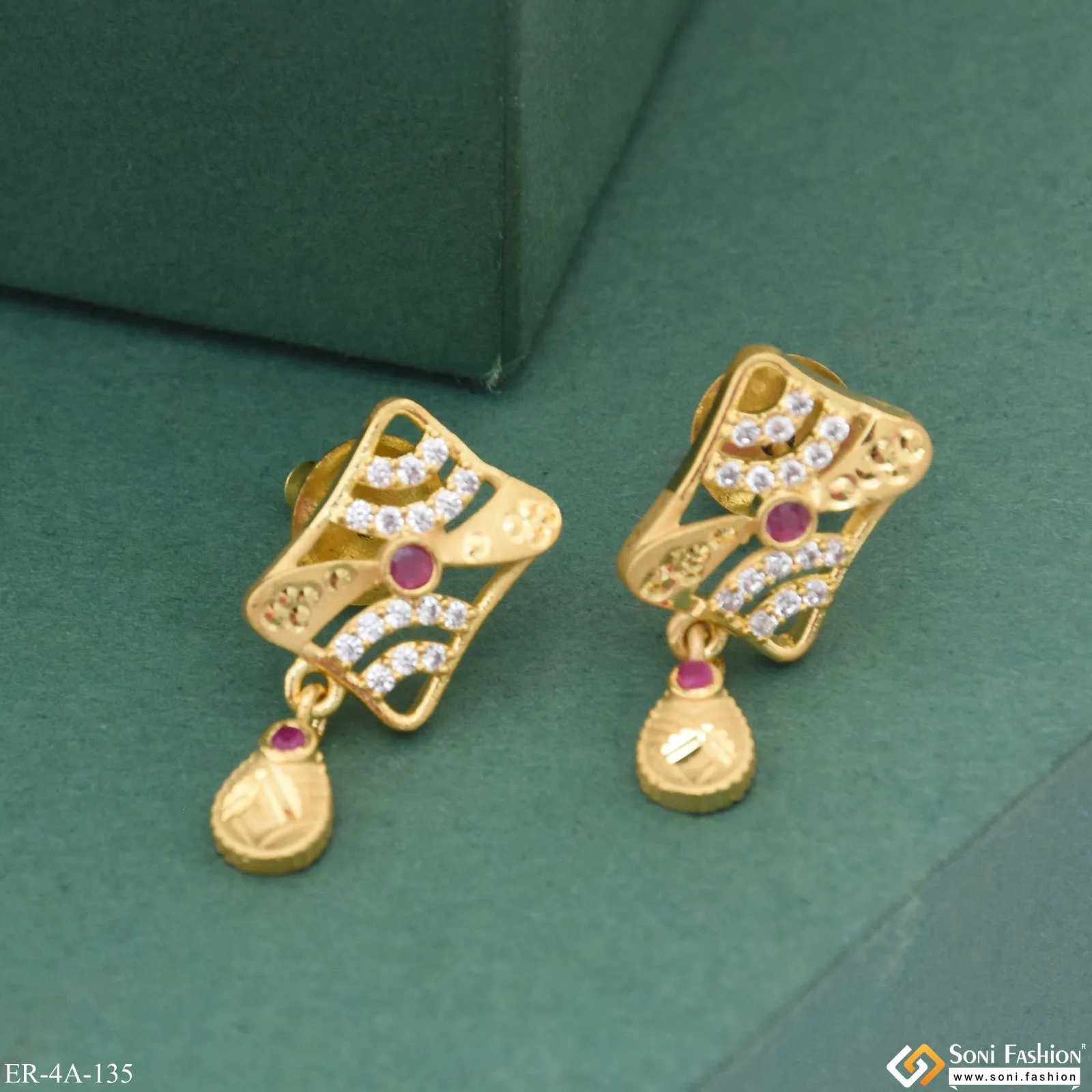 Latest Design Hand-Crafted Design Gold Plated Earrings for Ladies - Style A135