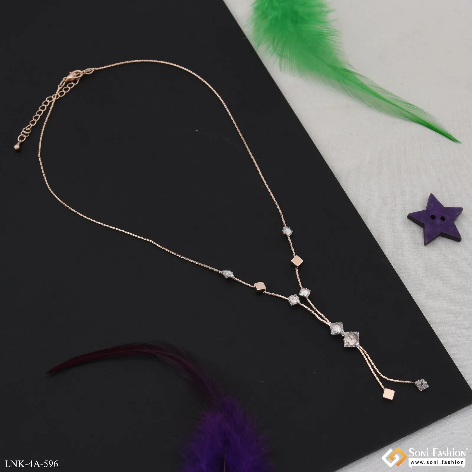 Latest Design Rose Gold Color Necklace for Ladies - Style A596