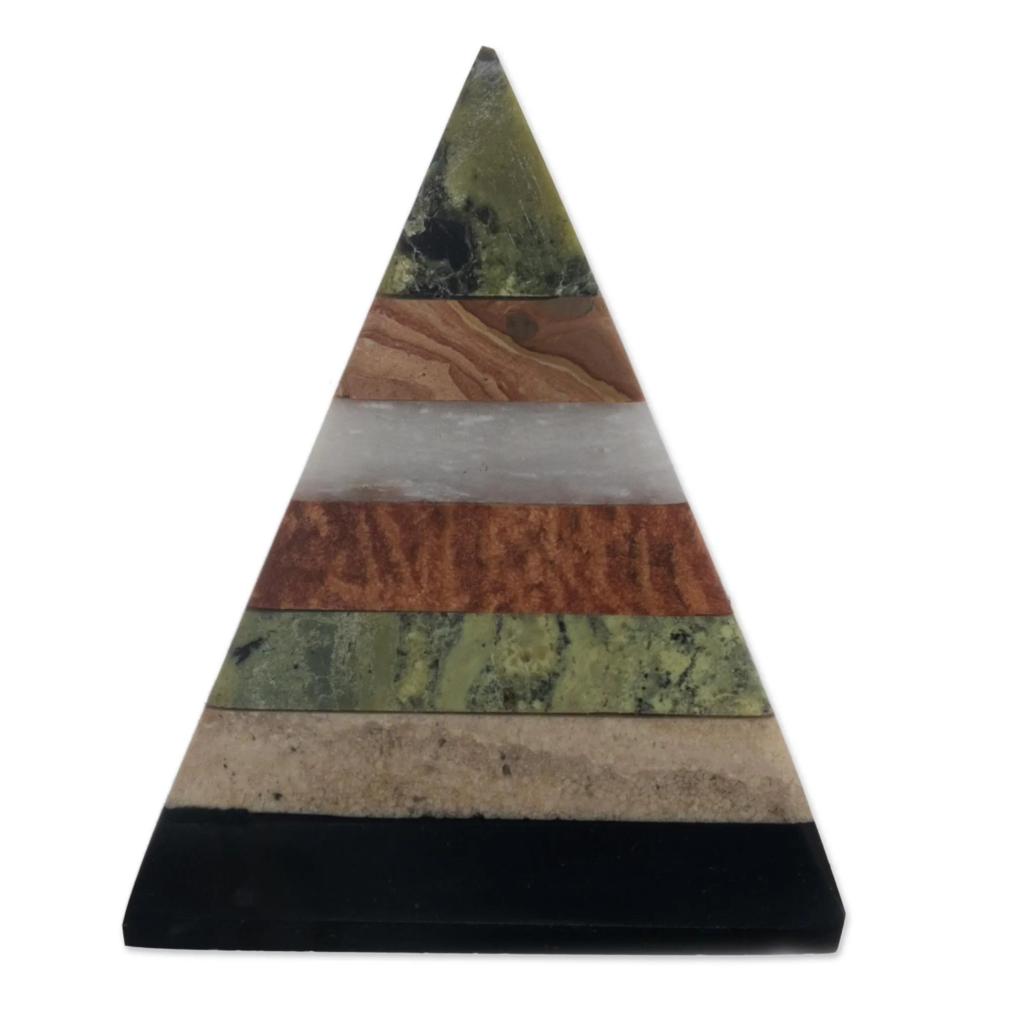 Layered Gemstone Pyramid Sculpture from Peru - Spirit Pyramid | NOVICA