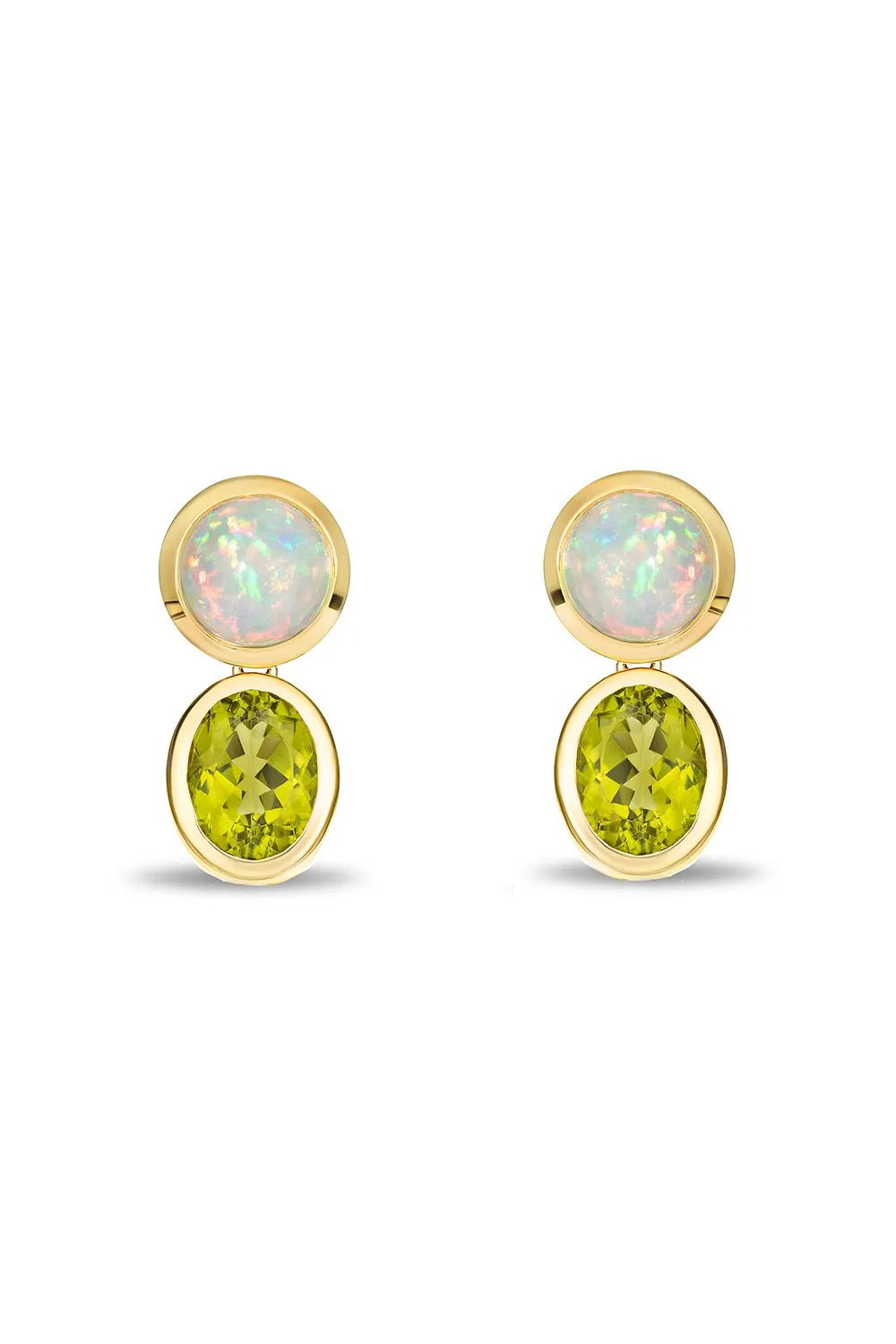 Lime Opal Drip Drop Statement Earrings