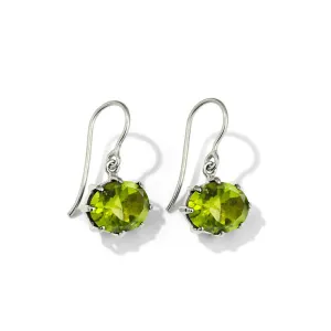 Marie Earring, Peridot, Silver