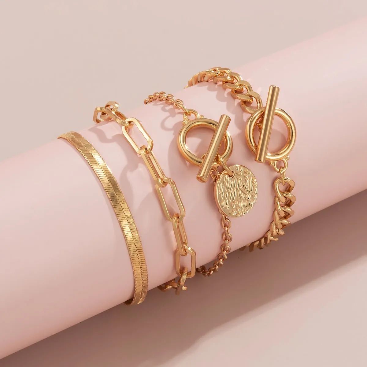 Metal Hollow Chain Snake Bone Bracelet – Sleek and Edgy Design